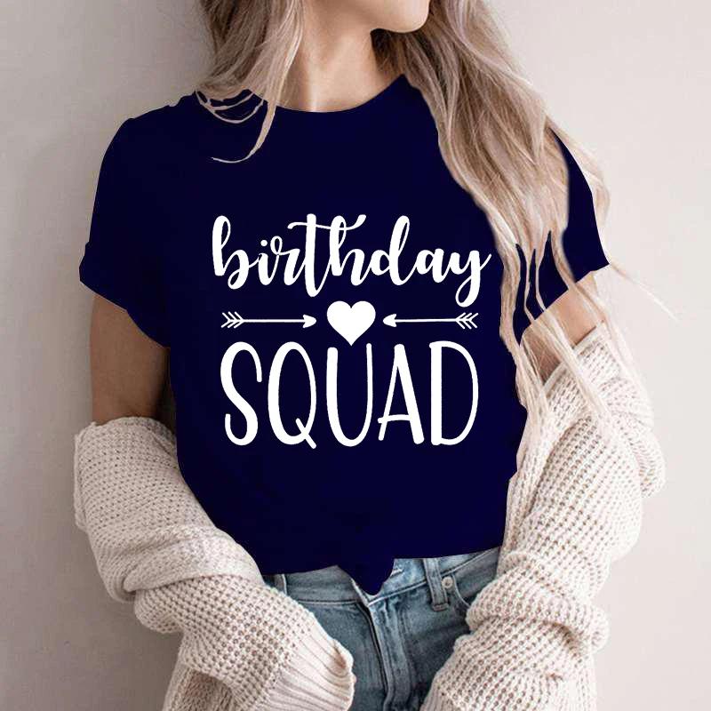It's My Birthday T-shirt Friends Girls Birthday Squad Team Crew Party Group Tee Shirt 2024 Y2k Funny Graphic Tops Women Clothing