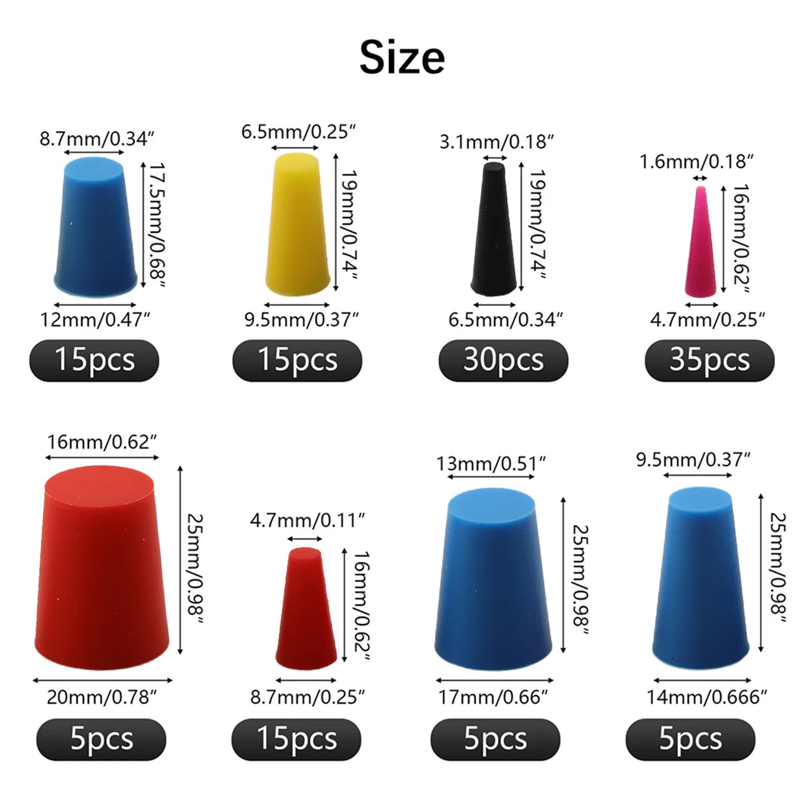 

Tapered Silicone Rubber Assortment 125PCS for Sealing Holes in Pipes Fittings and Lab Containers During Coating China Mainland