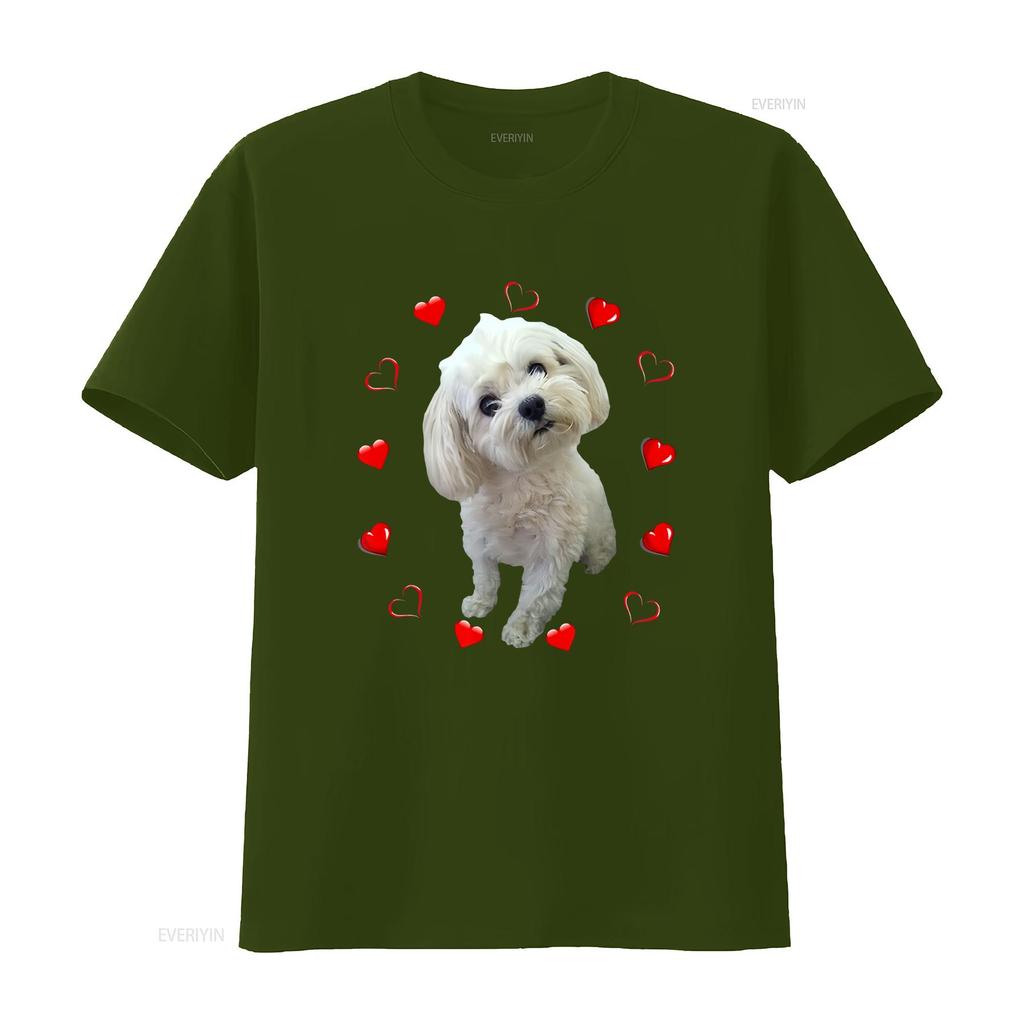 Maltese Dog Lover Puppy Owner Maltipoo Mix Fans Hearts T shirt vintage Washed fashion Comfortable Soft Versatile Stylish