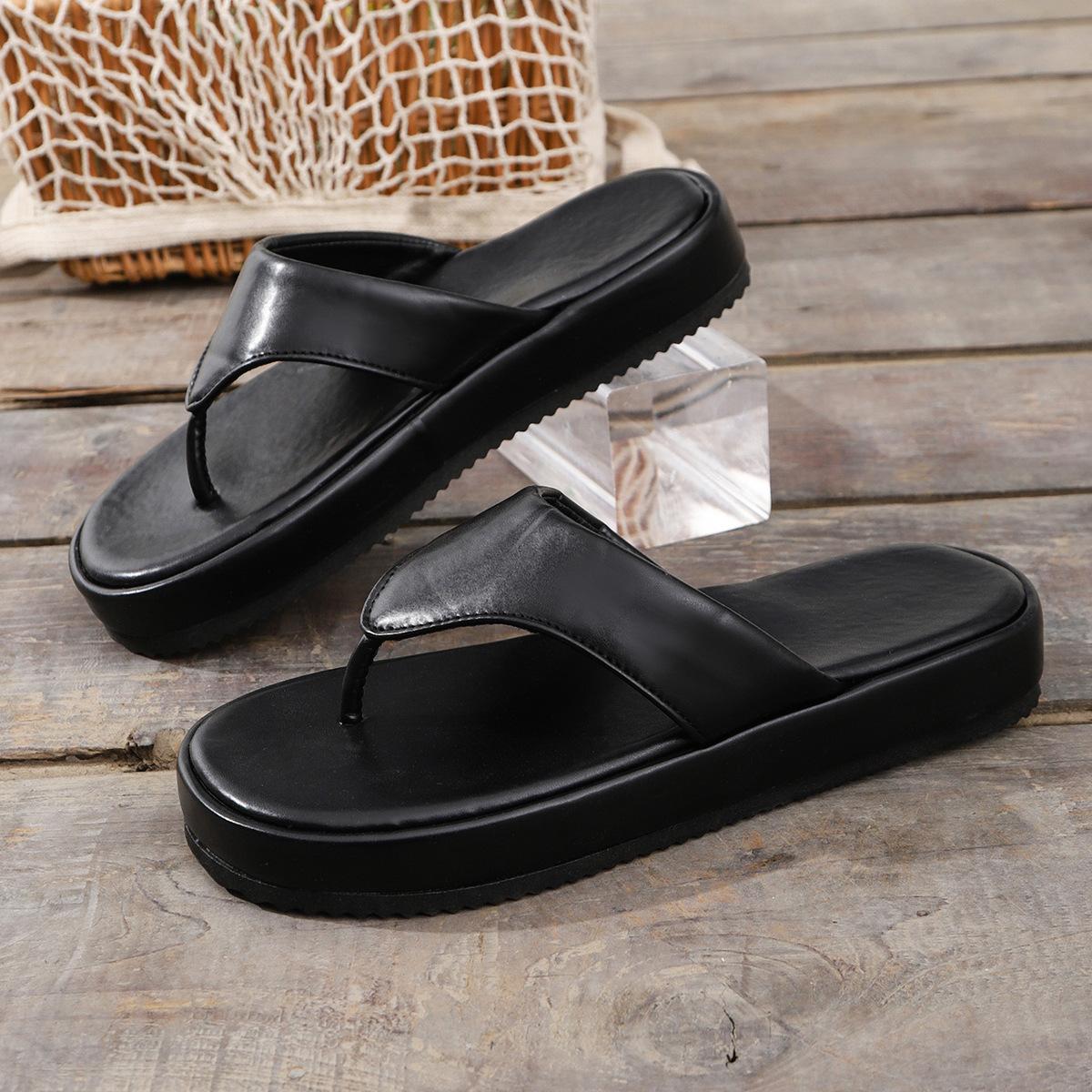 Multikleurige platform slippers met dikke zool, comfortabele antislipsandalen voor dagelijks gebruik, maat 36-43. 37 gray