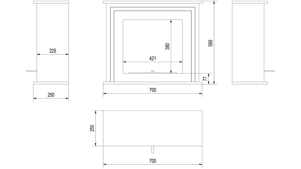 Portal Bioethanol fireplace JUNE TÜV set