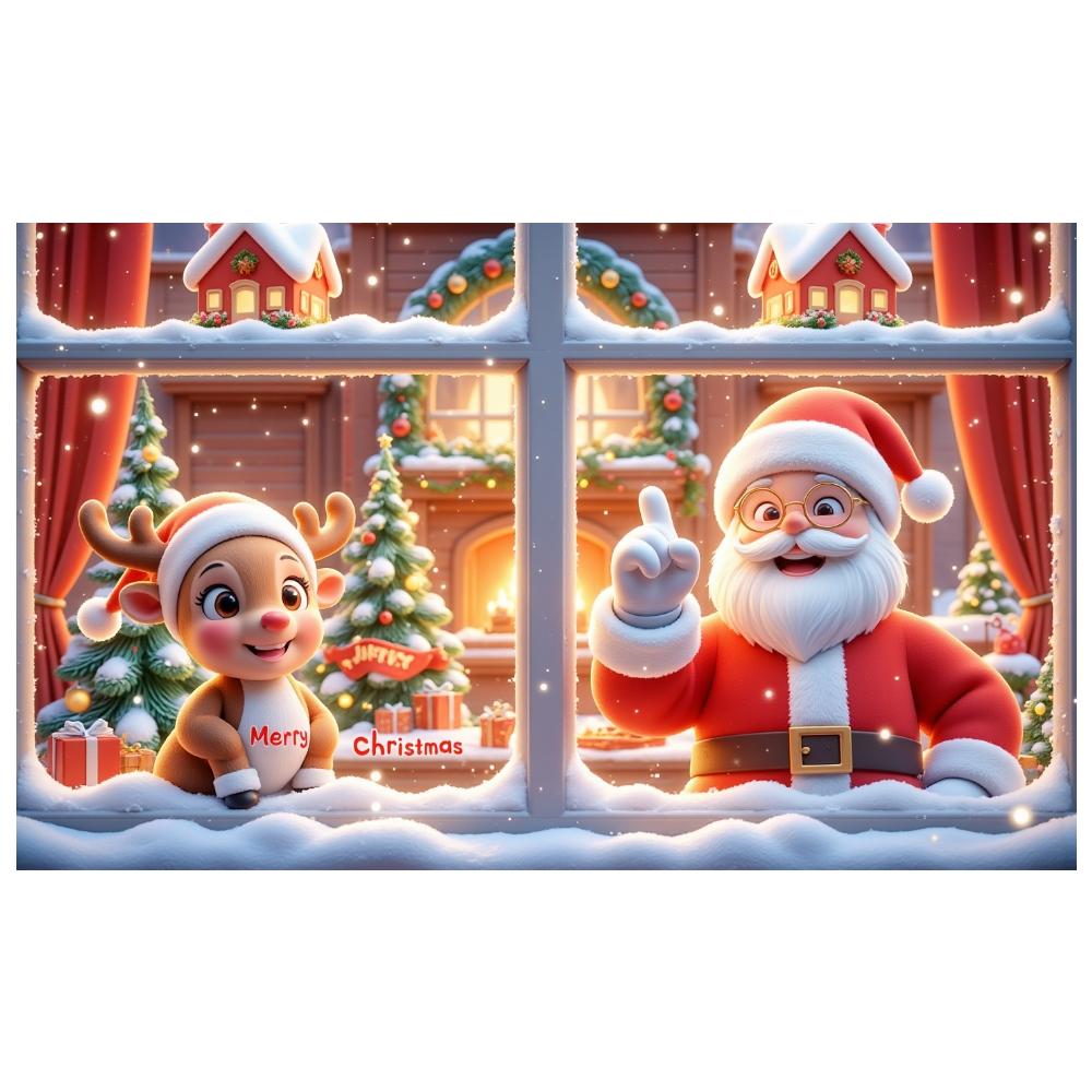 Reindeer Banner Festive Design Christmas Party Banner Merry Christmas Banner Santa Claus Theme For Christmas Party School Event