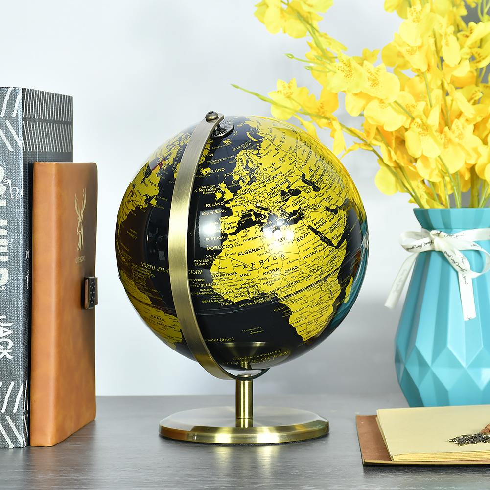 20cm Retro Metal Frame Rotating Earth Globe High Quality Luxury World Map Globe Decor Vintage Globe for Home Office Decoration