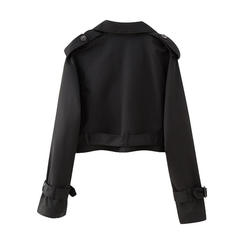 Women's Long Sleeved Short Casual Solid Color Temperament Windbreaker Jacket