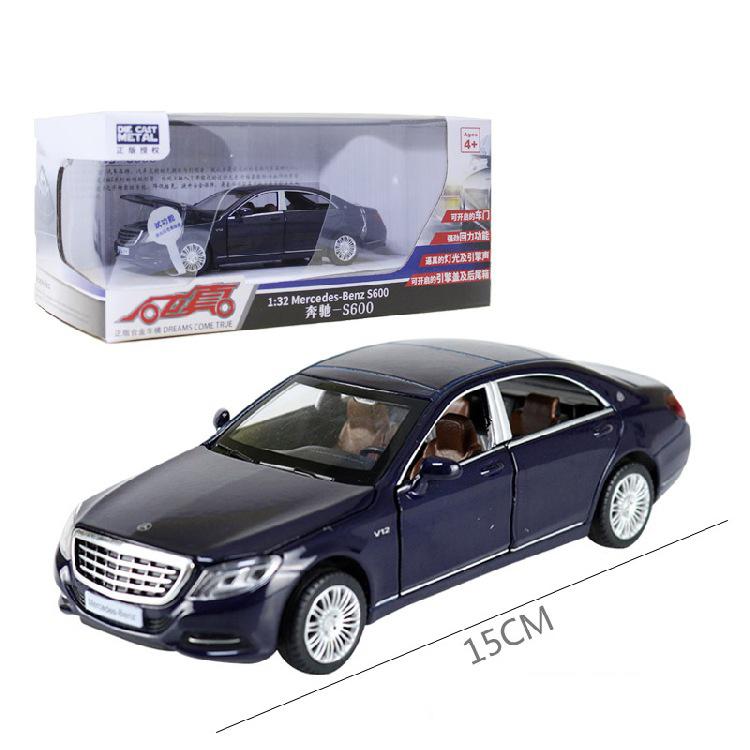 Model auta Benz S600 v měřítku 1/32, stahovací autíčko se zvukem a světlem pro děti Batole Kluci Dívčí Dárková kolekce