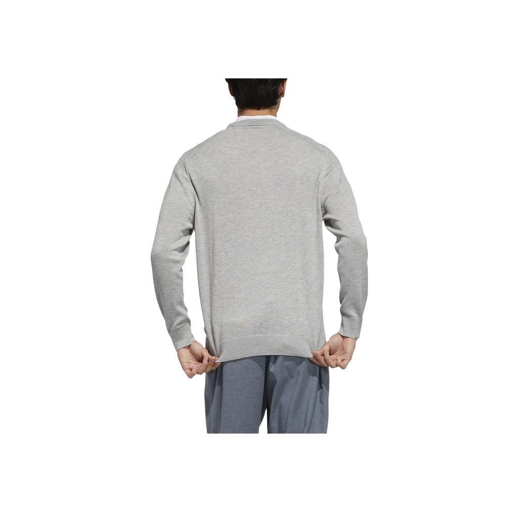 Adidas Logo Print Crew Neck Sweatshirt Men Tops Gray GV1202