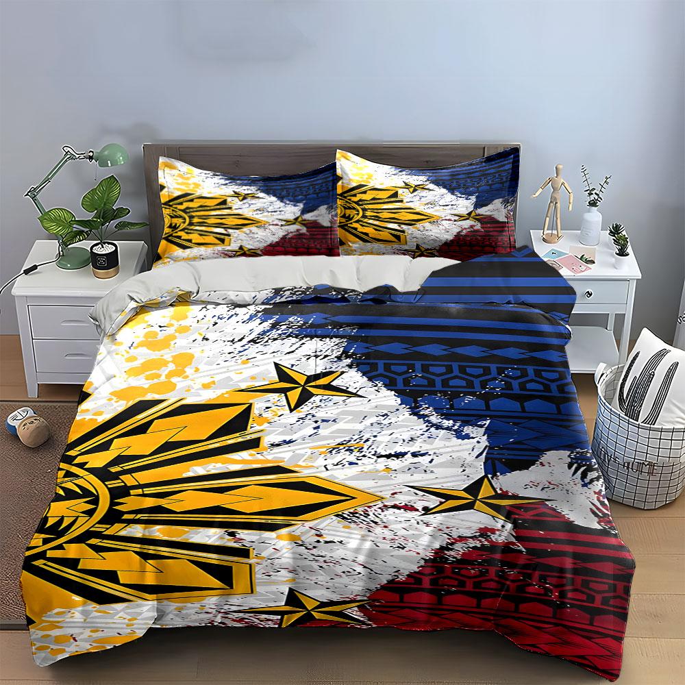 Yellow sun and stars. Bedding sets Duvet cover sets Duvet covers Pillowcases(1*Duvet Cover 2*Pillowcases without duvet insert)