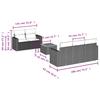 Vidaxl 6-Cz. Garden Furniture Set With Cushions, Grey, Poly Rattan