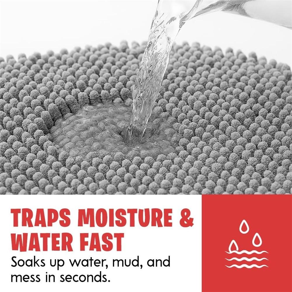 Nepromokavá podložka pro psy – Ultraabsorpční mikrovlákno, Protiskluzová podložka TPE, Rychleschnoucí – 16x24" Vstupní rohožka do interiéru pro domácí mazlíčky – Omyvatelná, 14 barev