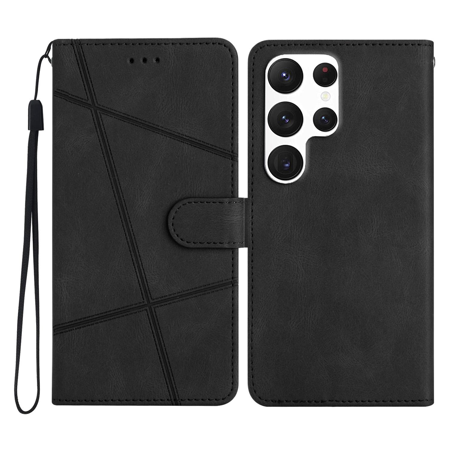 

For Samsung Galaxy S25 Ultra Case Crazy Horse Texture PU Leather Wallet Stand Phone Cover B