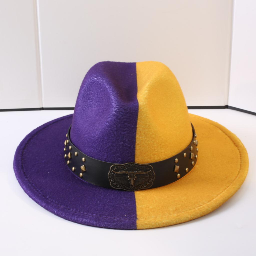 Popular European and American Classic Double-color Wide-brimmed Top Hat Men's and Women's Fashion OL Style Cowboy Hat Jazz Hat