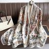 New women's scarves spring and autumn to send mothers in the elderly gift shawl thin section of simulation silk gauze scarf scarf