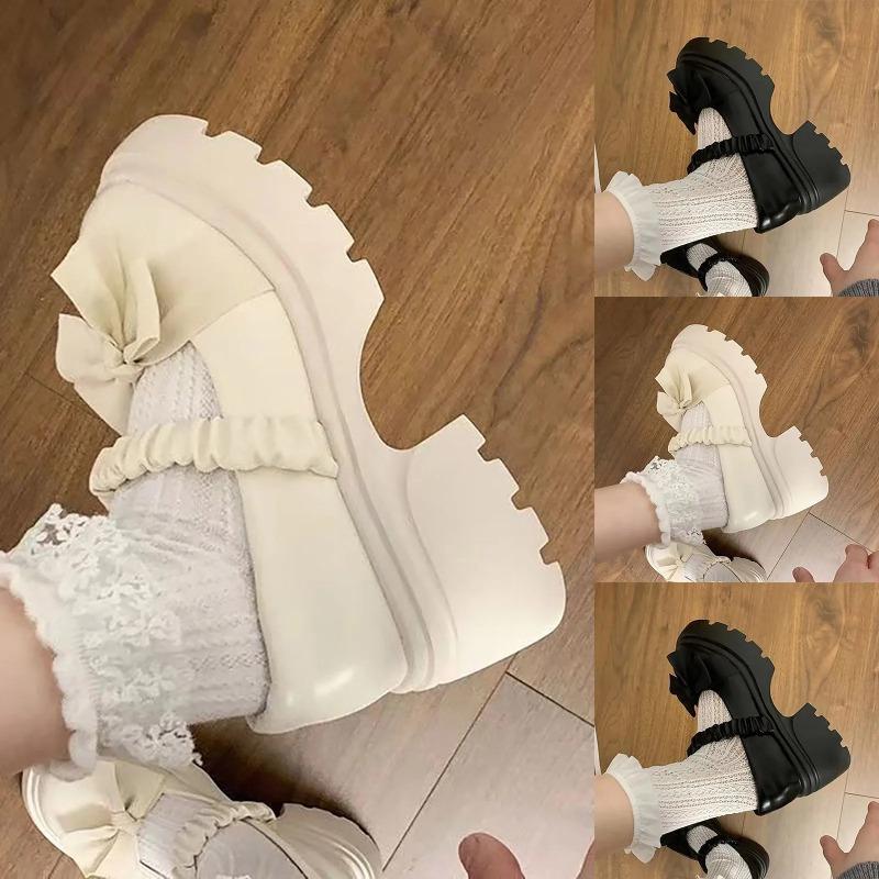 Fashion 2025Closed Toe Shoes for Women Casual  Bow Chunky Heel Loafers – Stylish Jane Shoes For Skirts