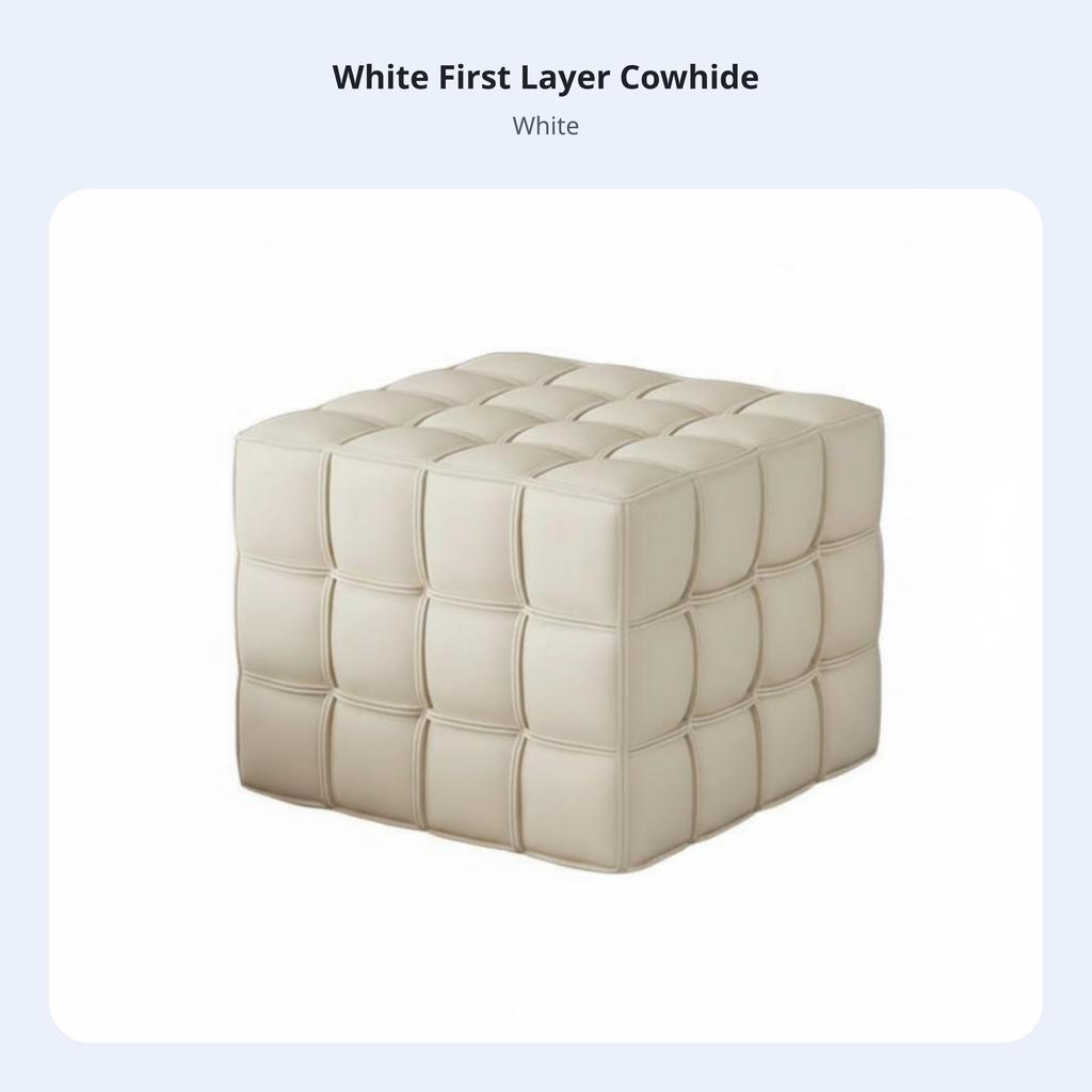 Cube Pouf Italian Design Ottoman Modern Luxury Geometric Shape for Homeowners, Home Decorators, Living Room, Entryway, Study
