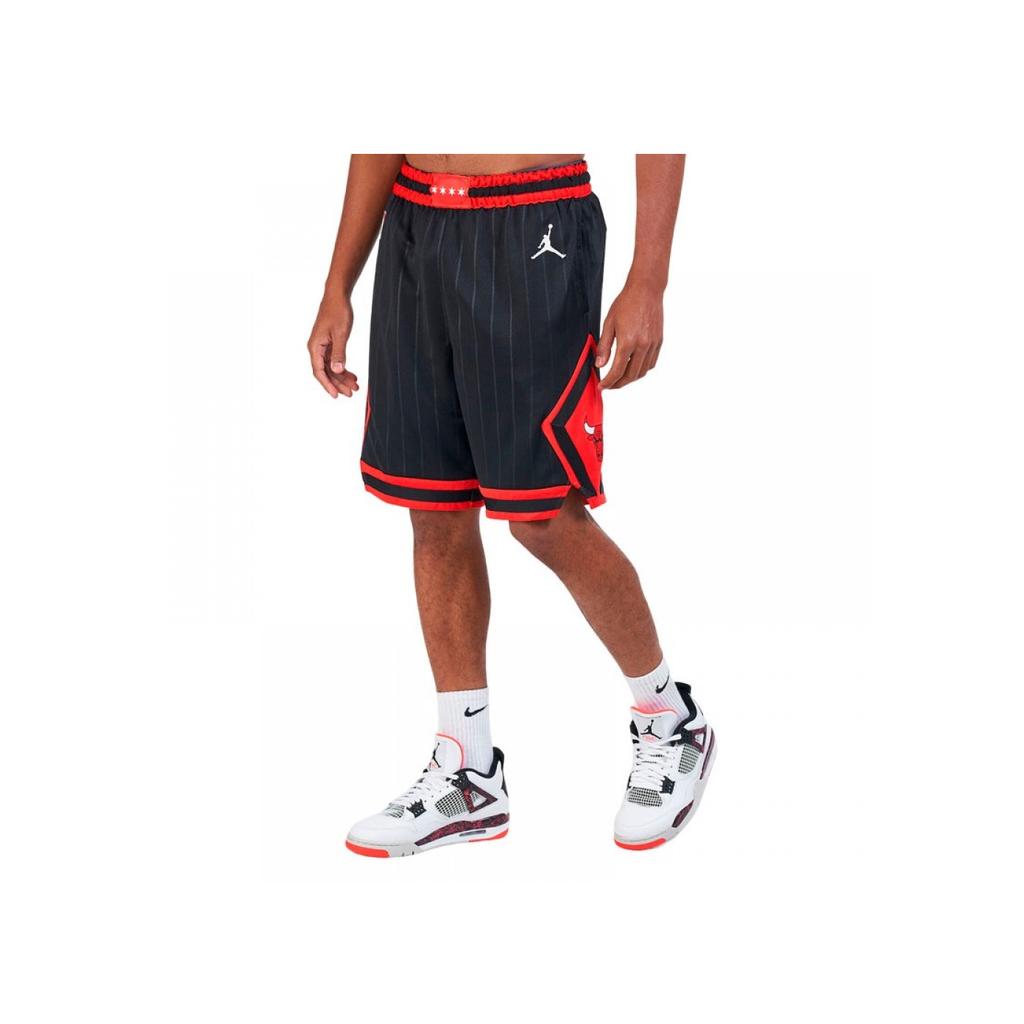 Jordan NBA Bulls Team Limited Edition Color Block Logo Print Mid-Rise Straight Basketball Shorts Unisex Shorts Black CV9555-010
