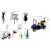 Golfing Cart Standard Cake Leader For Golfing Theme Party Birthday Celebration Plastic Decoration