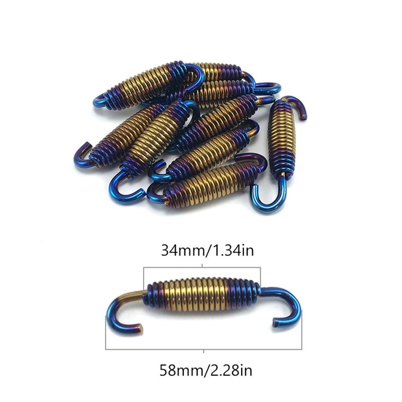 

Пружины выхлопной трубы из нержавеющей стали Титановые глушители Цветной соединитель выхлопной трубы Двойные крючки Мотоциклетная пружина