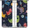 Kids Dinosaur Curtains Cartoon Dino Outer Space Window Treatments Boys Girls Bedroom Children Nursery Decor Cute Curtain Polyester Perfect For