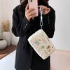 Ins Embroidery String Makeup Bag New Cute Cartoon Dot Flower Student Stationery Pencil Pouch Large Capacity Makeup Storage Bag