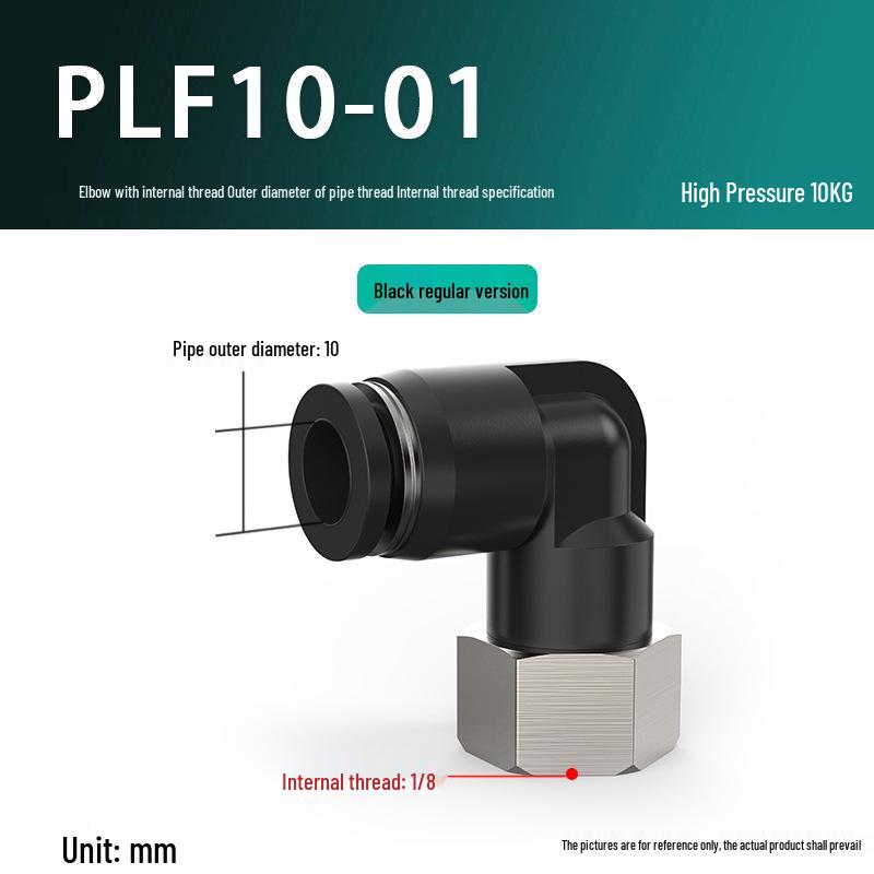 Quick Connect Pneumatic Hose Elbow Fitting with Internal Thread PLF Series (4/6/8/10-01/02/03)