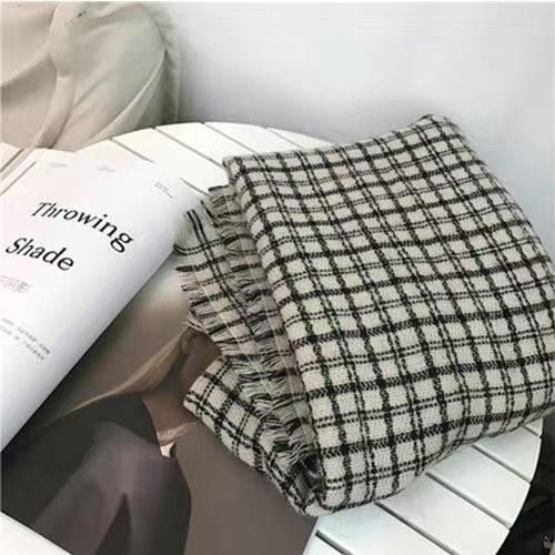 Retro British style imitation cashmere versatile dual-purpose long scarf female autumn and winter warm student couple scarf shawl