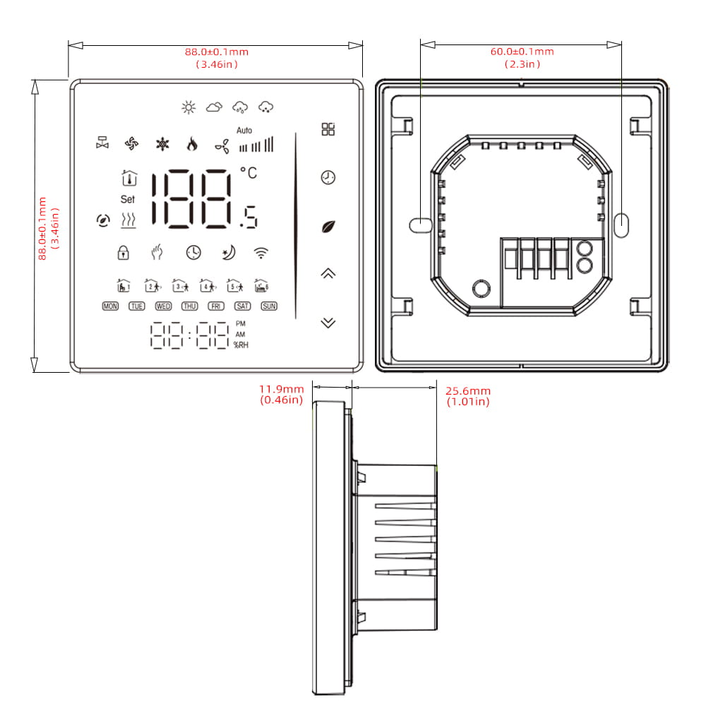 Tuya 16A EXB WiFi Thermostat - Electric Heating