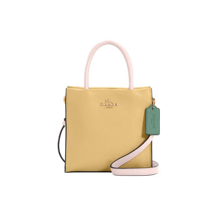 

Coach Cally 17 Color Block Logo Leather Music Score Tote Bag Women tote bags 5691-IMS7D Basic Set (Bag+Dust Bag)