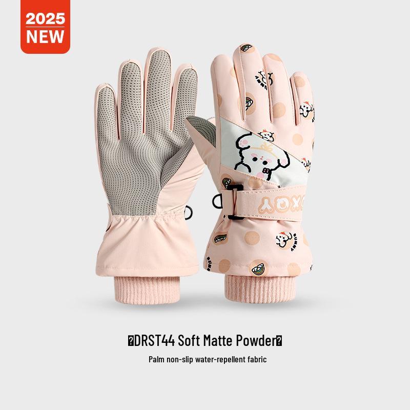 Children's Warm Waterproof Winter Ski Gloves, Non-Slip, Fleece-Lined for Ice Skating and Snow Play