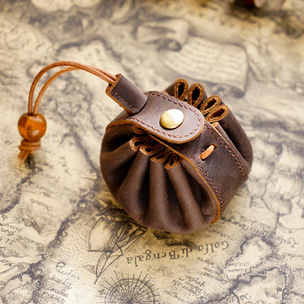 Artificial Leather Dice Bag Tray Design Viking Style Vintage Medieval Drawstring Pouch For D&D Role Playing RPG Game Coin Purse