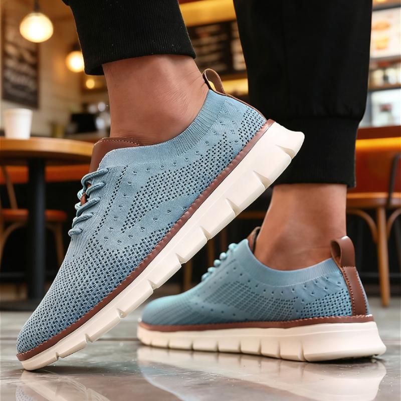 Men's Outdoor Casual Mesh Shoes Breathable Knit Sneakers Lightweight Anti-Slip Sole Comfortable Walking Shoes  Sneakers Men