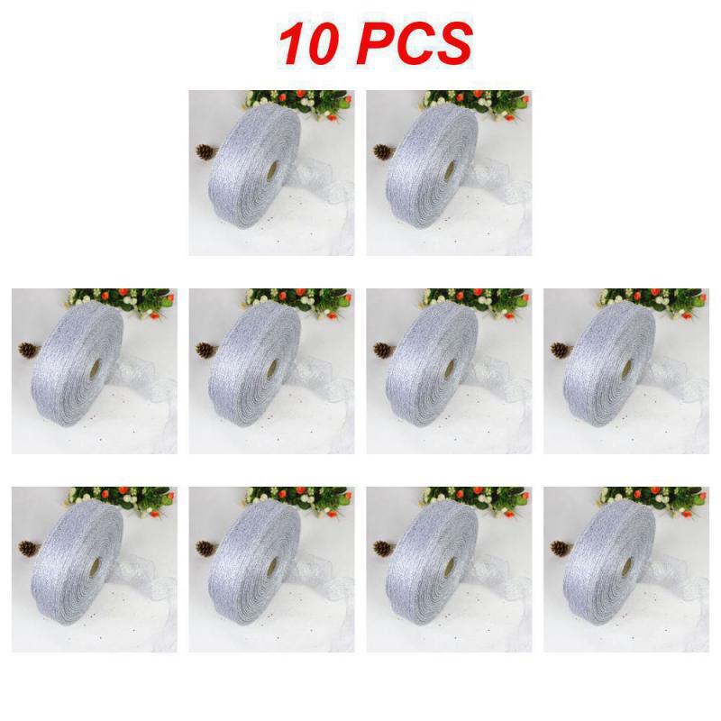 1~10PCS Garland Ribbon Easy To Use Overlock Christmas Tree Decoration Holiday Decorations Holiday Ribbon Festive Party Supplies