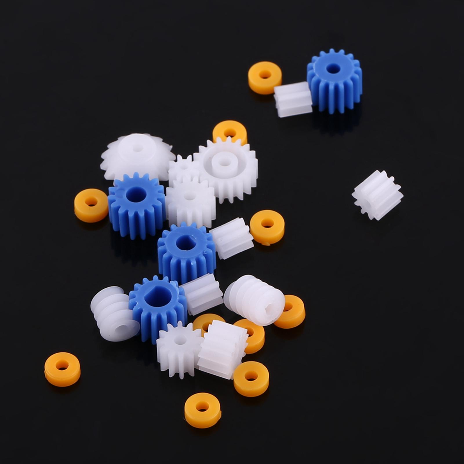 

26pcs Plastic Spindle Worm Gear & Sleeve 2MM 2.3MM 3MM 3.17MM 4MM for Aircraft Car Model