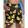 Sommerbadeshorts til mænd med print af små ænder, cool og søde