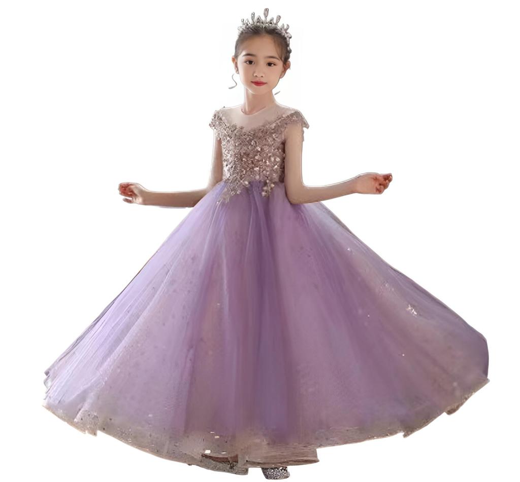 OWIEOW Piano Recital Long Formal and Elegant Suitable for Stage and Sizes Children's Dress, Kids' Dress, Girls' Dress, Performances, Concerts,