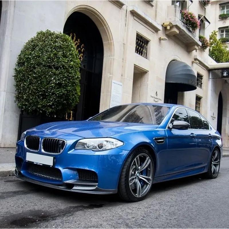 For BMW F10 M5 2012-2016 Carbon Look Glossy Black Front Bumper Lip Spoiler Splitter Lower Air Vent Corner Side Splitter Cover
