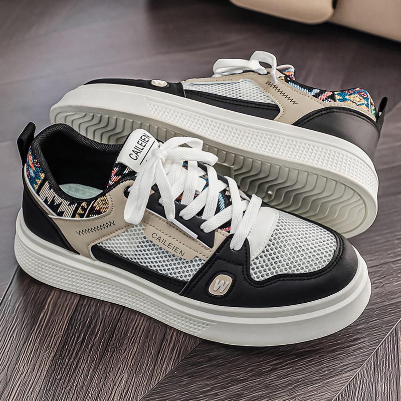 Men Breathable Mesh Board Shoes Hollow Casual Sneakers Lightweight Summer Walking Shoes Daily Comfort 39 To 44