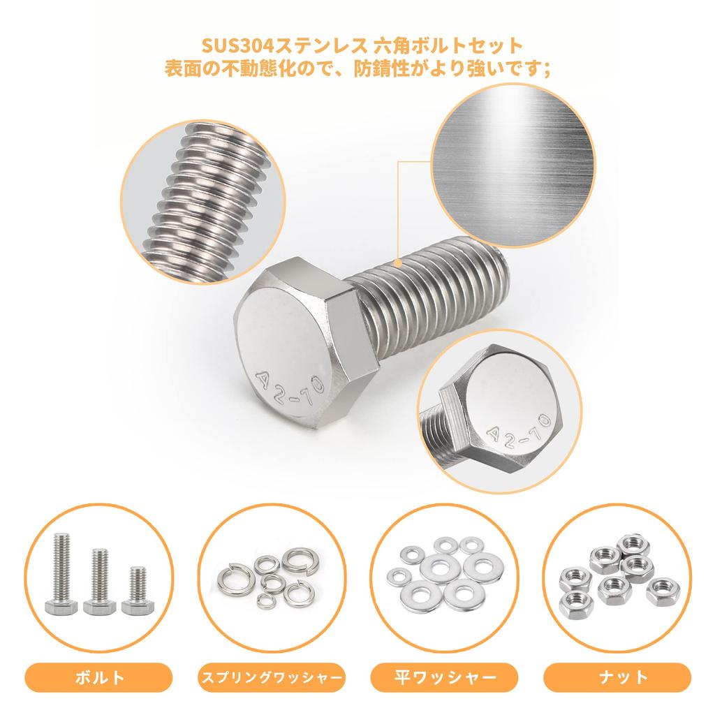 Senyard Hex Bolt and Nut Set of and M4 Hex Includes Stainless Steel and M4 Includes a Hex Wrench Storage Case Rust-Resistant Set, 518-Piece M6, M5,