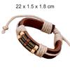 Men's Women's Punk Style Bangle Bronze Spring Wood Beads Weave Leather Bracelet
