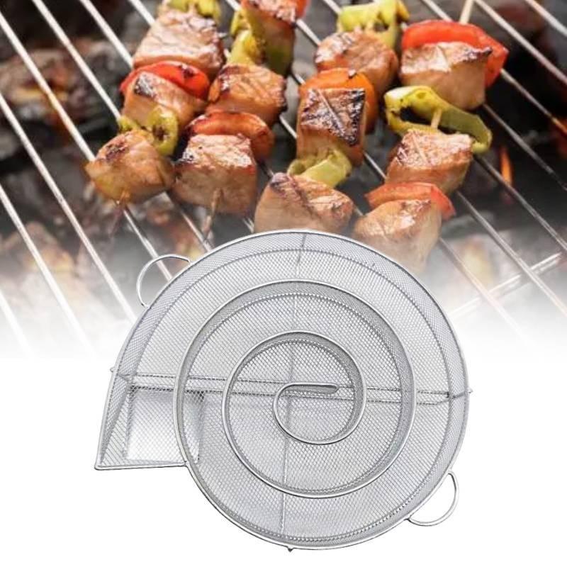 Premium Stainless Steel Round Smoker Tray For Charcoal Barbecue With Versatile Functions