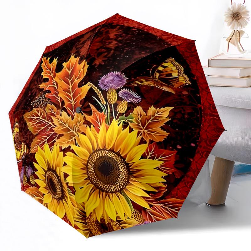 Floral Fantasy Garden Compact Travel Automatic Umbrella Compact 8-Rib weight weight Perfect for Outdoor Adventures Fashion Lovers