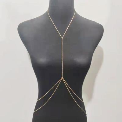 Simple Temperament Waist Chain Women's Double-layer Fashion Alloy Electroplated Body Chain Integrated Chain Chest Chain