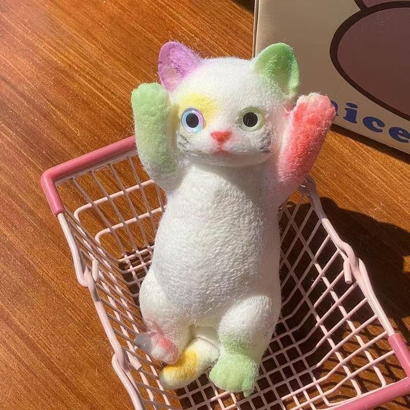 Big Slow-Rebound Cat Taba Silicone Fuzzy Super Big Cat Kitten Handmade Squeeze Toy Mochi Toy Hand Relax Stress Release Gift