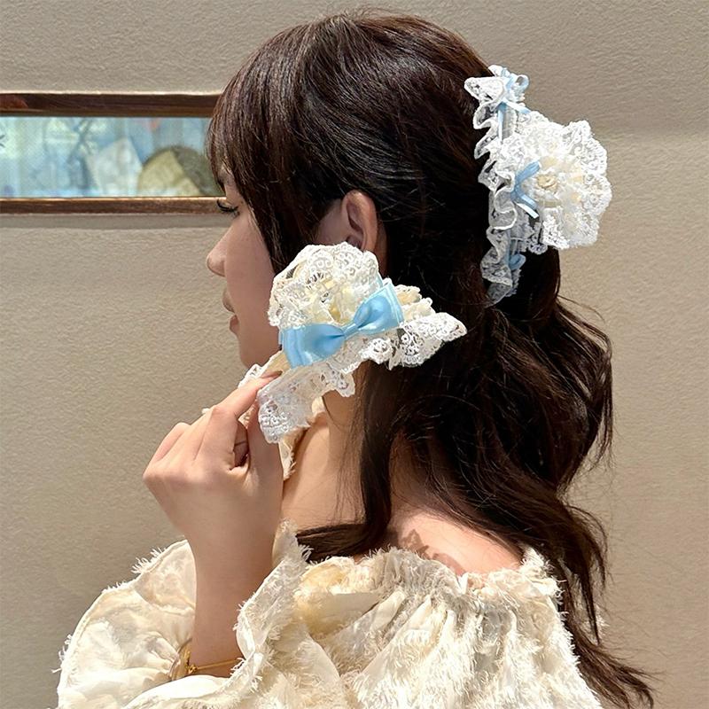 Temperament Lace Bow Hair Clip For Women Girls High Quality  Delicate Hairpin Headdress Sweet Hair Accessories Gifts