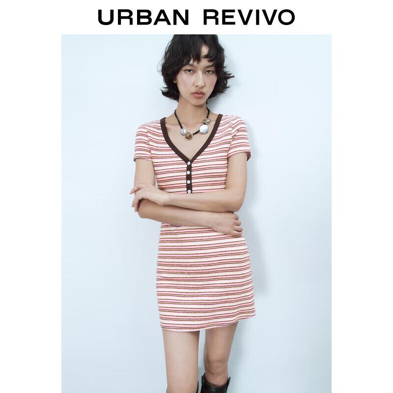 

UR 2025 Spring Color-Block Striped Mini Dress XL