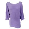 Solid Color Knitting Sweater O-Neck 44989 Sleeve Loose Fit Pullover Tops Knitwear