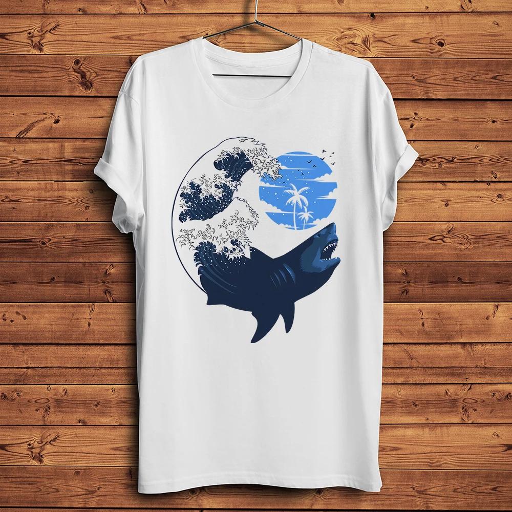 Turtle Shark Dolphin Orcas In Sunset Great WaveFunny Natural TShirt UnisexOneck Casual Short TeeUnisex Streetwear TShirt