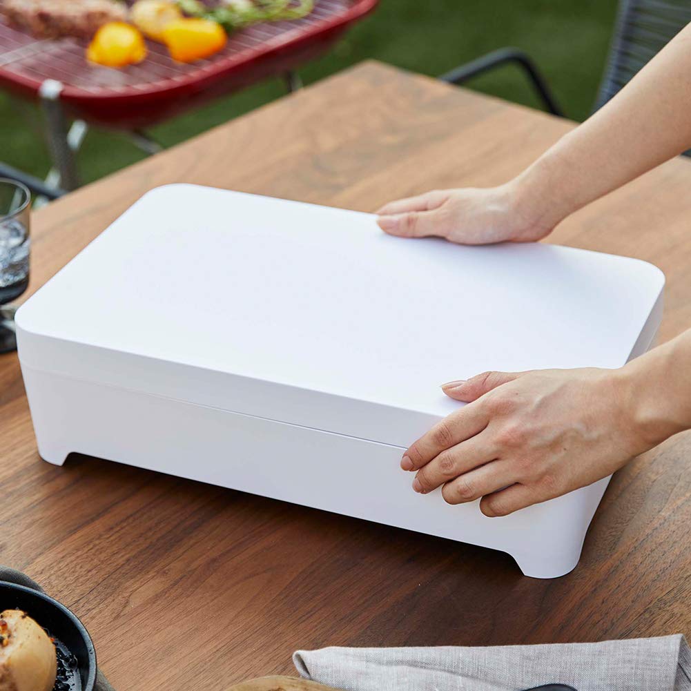 Yamazaki Tower Tabletop Draining Tray with Square W42 X D25 X 2528, Lid, (Lid Only), White, Approx. H3.8cm