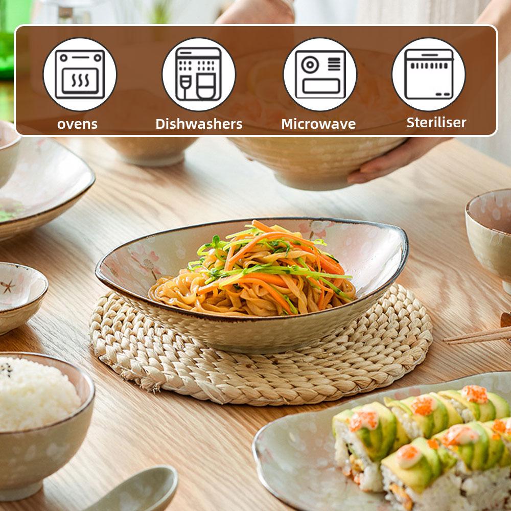 Ceramic Dinner Plates Japanese Kitchen Household Dessert Plate Candy Dish Salad Bowl Fruit Bowl Microwave Kitchen Tableware