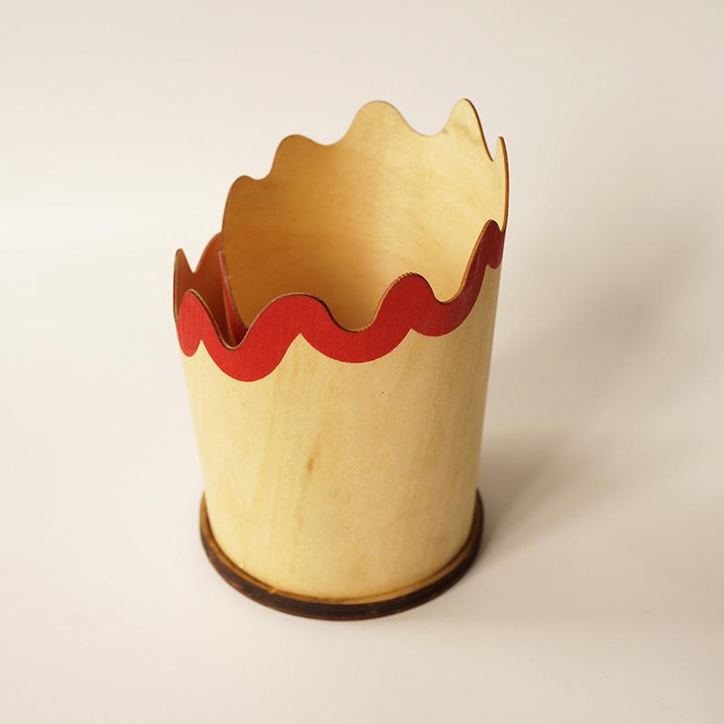 Wooden Multifunctional Creative Pufferfish Pen Plug Office Stationery Box Desktop Storage Ornament Gift Pen Holder