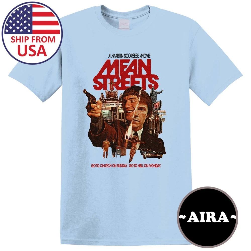 Mean Streets Retro Action Movie Men s Light Blue Size S-5XL S